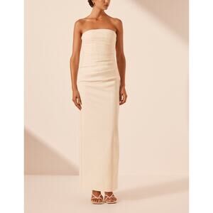 Shona Joy 'Lani' Tan Strapless Draped Maxi Dress Size 0